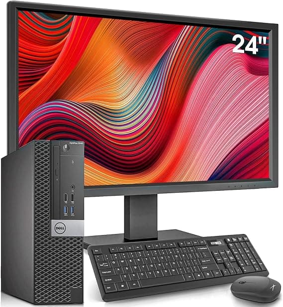 Dell OptiPlex Desktop Computer with 24 inch Monitor PC and Monitor Bundle, i7-6700 3.4GHz,16GB Ram New 512GB SSD,Intel AC7260 Built-in WIFI Bluetooth,HDMI,Refurbished Desktop,Windows 10 Pro (Renewed)